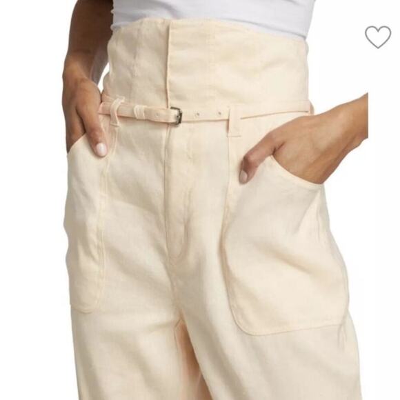 NWT Derek Lam 10 Crosby Linen Blend Bex Utility Pants Size 2 - Picture 2 of 9